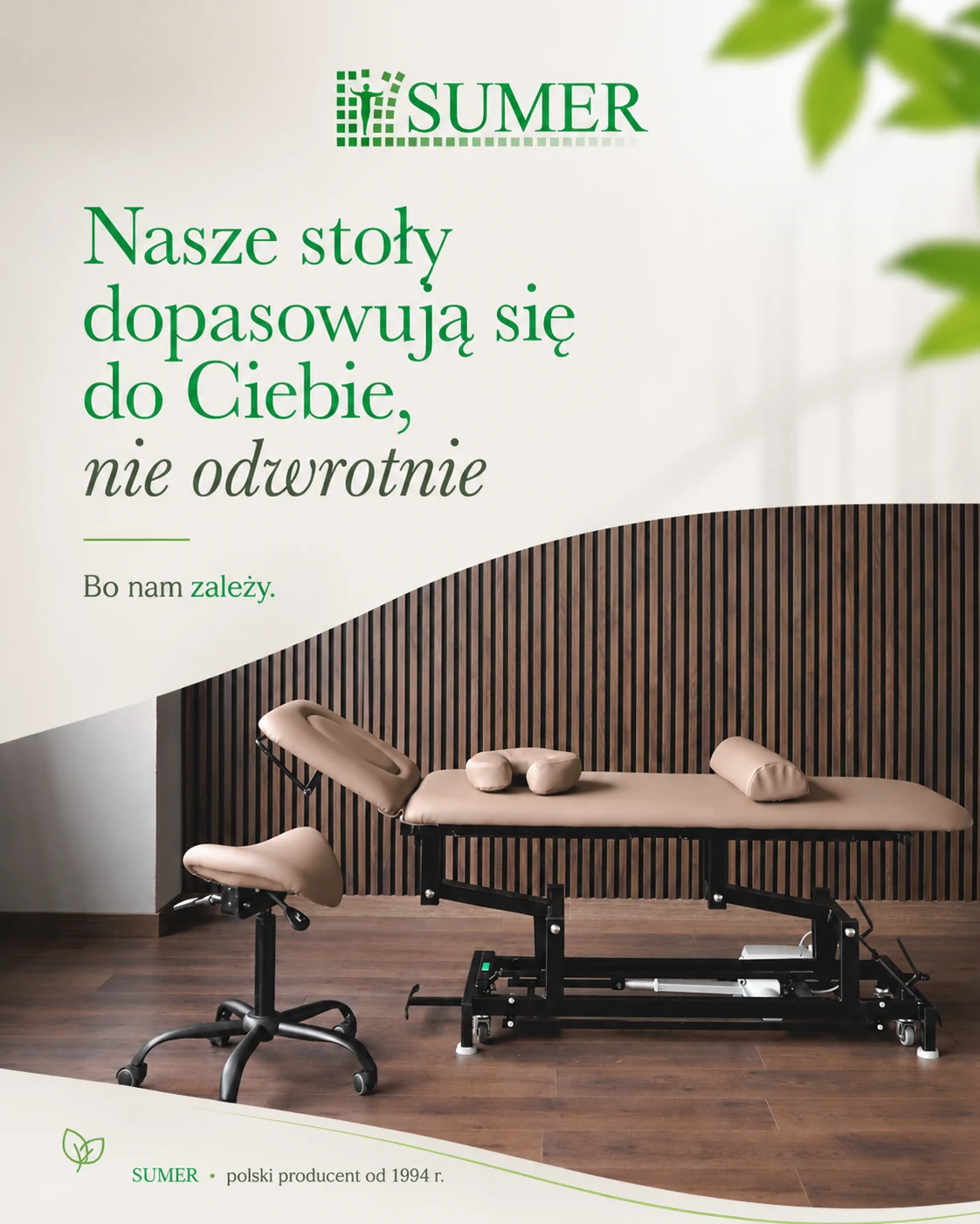 Stoły rehabilitacyjne Sumer — nasze stoły dopasowują się do Ciebie, polski producent od 1994 roku